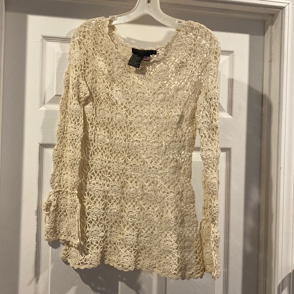 Rampage see through crocheted top.